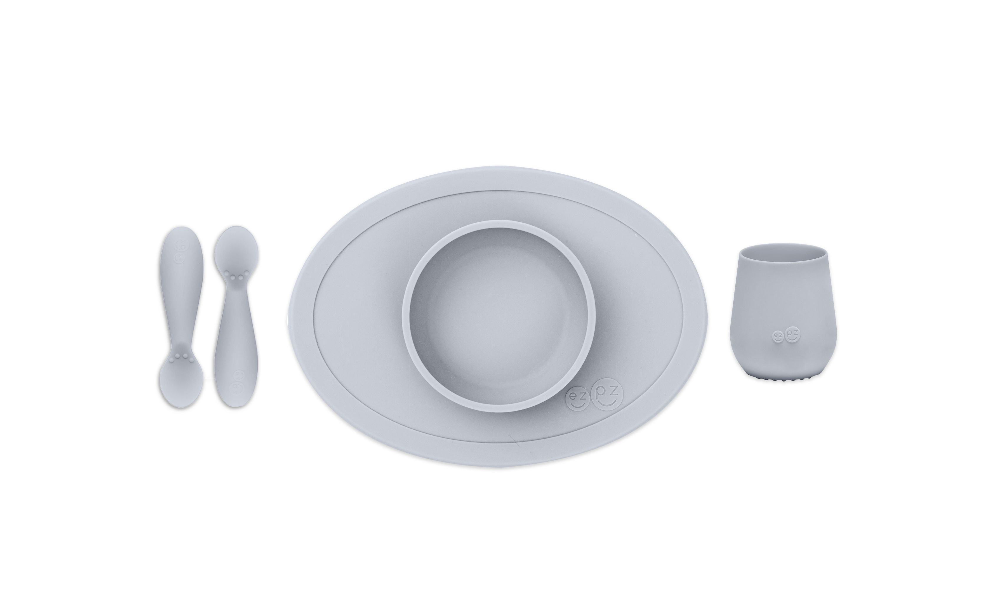 фото Набор посуды ezpz first food set светло-серый, 4 предмета