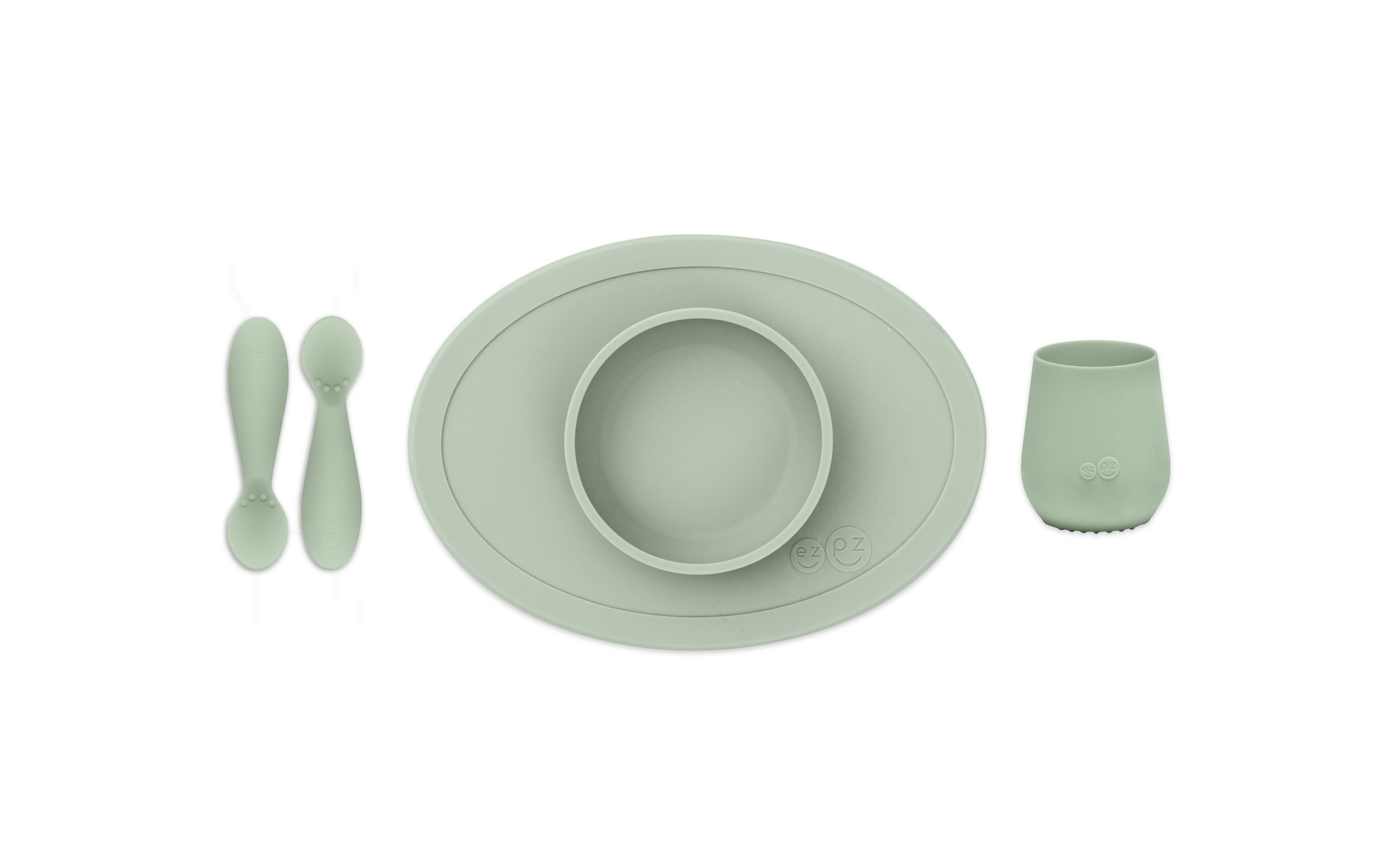 Набор посуды EZPZ First Food SET оливковый, 4 предмета