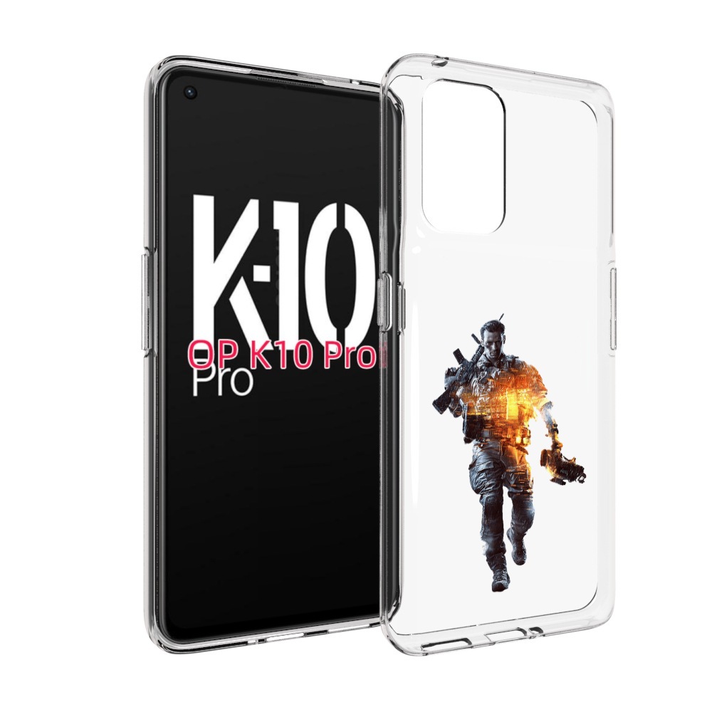 

Чехол MyPads Battlefield-4 мужской для OPPO K10 Pro, Прозрачный, Tocco