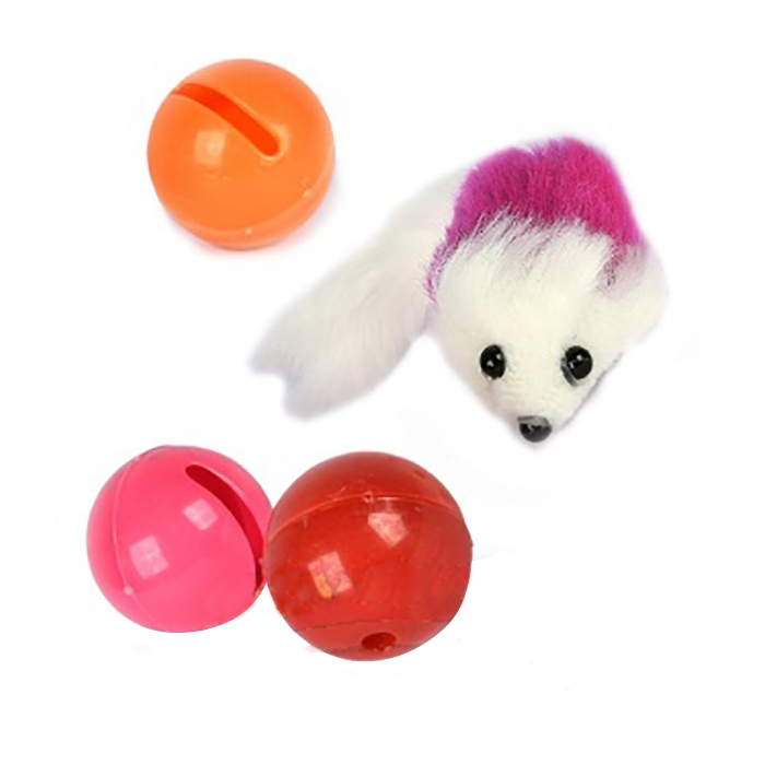 фото Набор 3 звенящих шарика + пушистая мышка для кошек adel cat разноцветный, 6 см, 4 шт