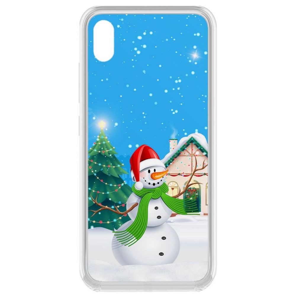 

Чехол-накладка Krutoff Clear Case Снеговик для Vivo Y91c