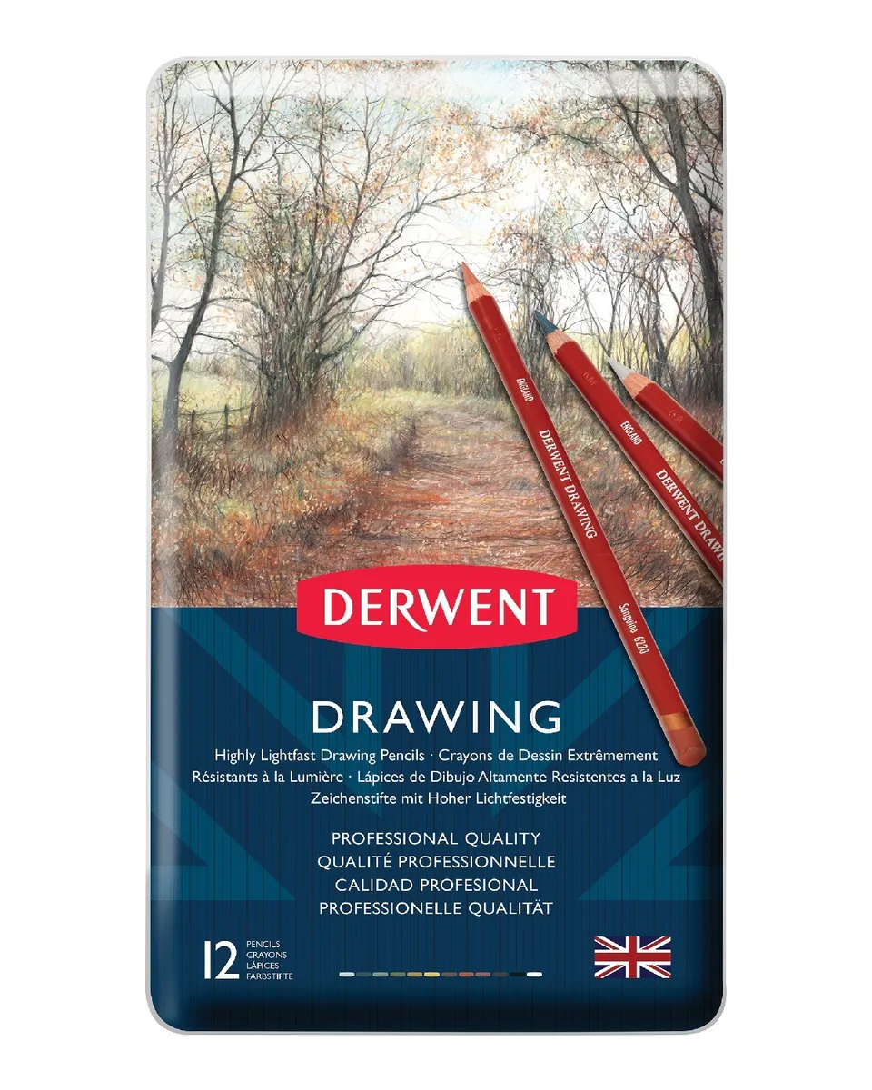 фото Набор цветных карандашей "drawing", 12 цветов derwent