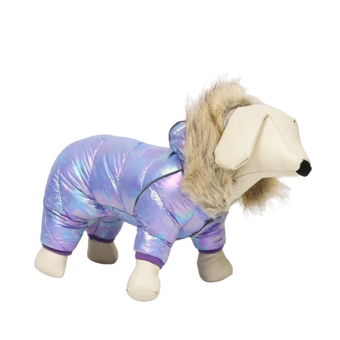 

Комбинезон для собак Глянец, размер  ДС 28 см ОГ 38 см ОШ 27 см фиолетовый