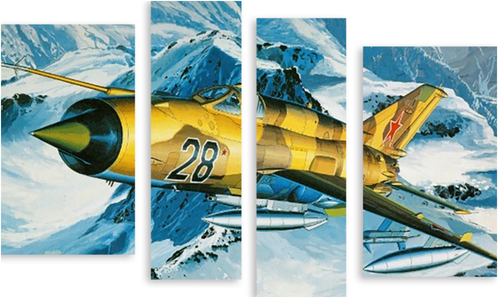 

Картина модульная на холсте Модулка Желтый самолет 90x59 см, 3586