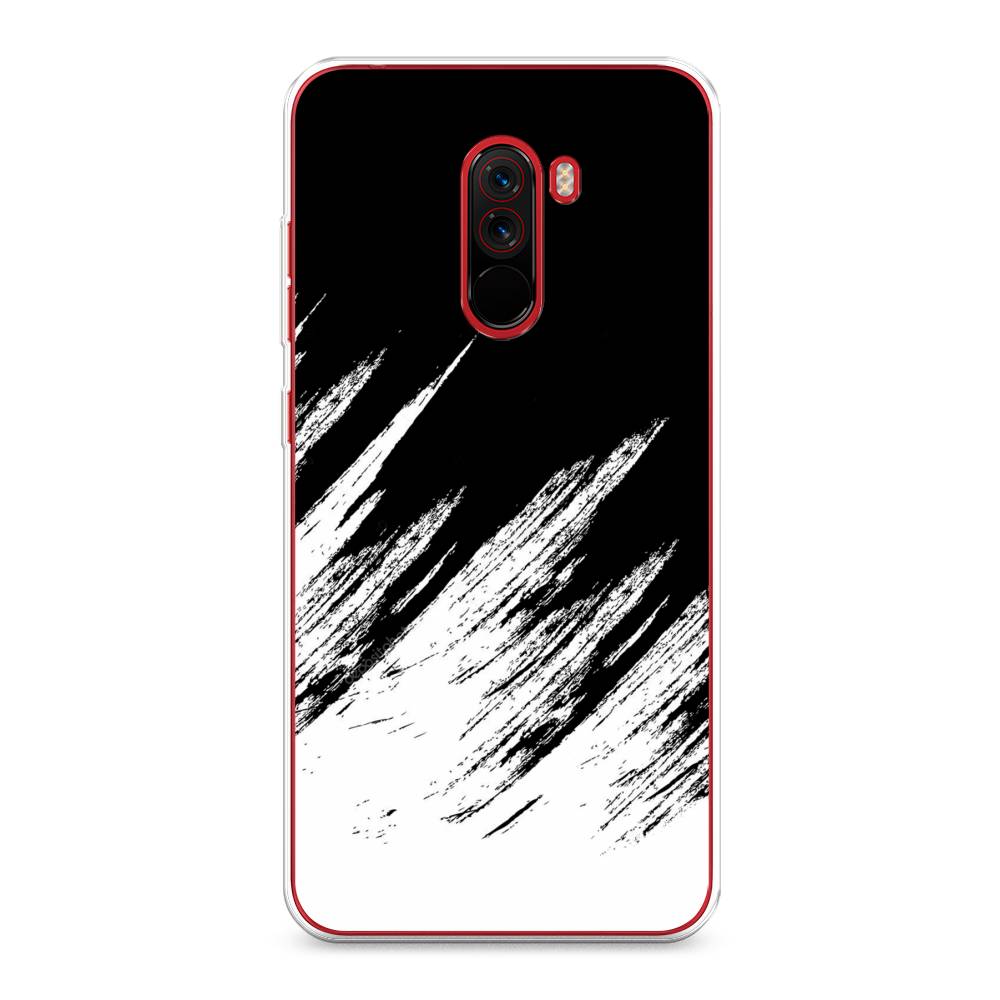 фото Силиконовый чехол "черно белые брызги" на xiaomi pocophone f1 awog