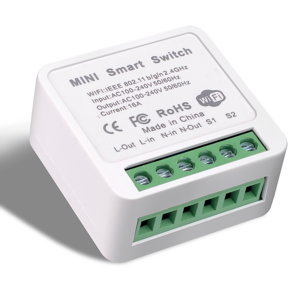 фото Умное wi-fi реле mini smart switch tuya aubess 16a с функцией измерения мощности
