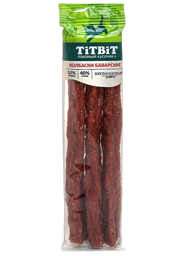 

Лакомство для собак Titbit Золотая коллекция, Колбаски баварские, 35 гр
