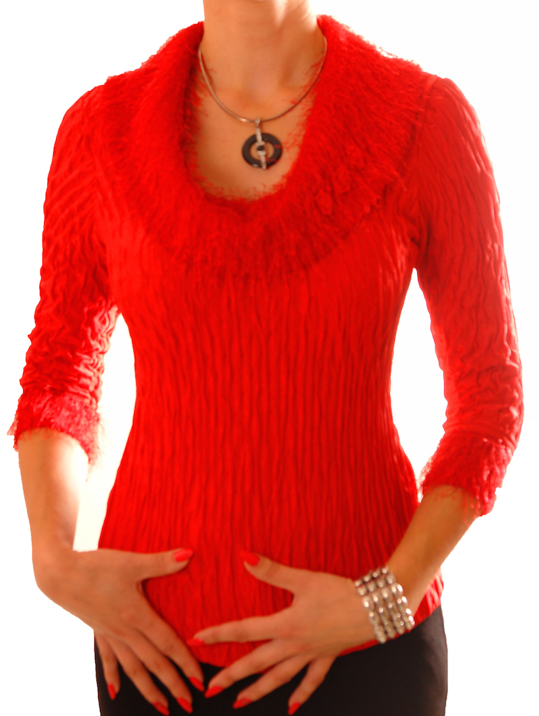 Блуза женская TheDistinctive N0063 красная S