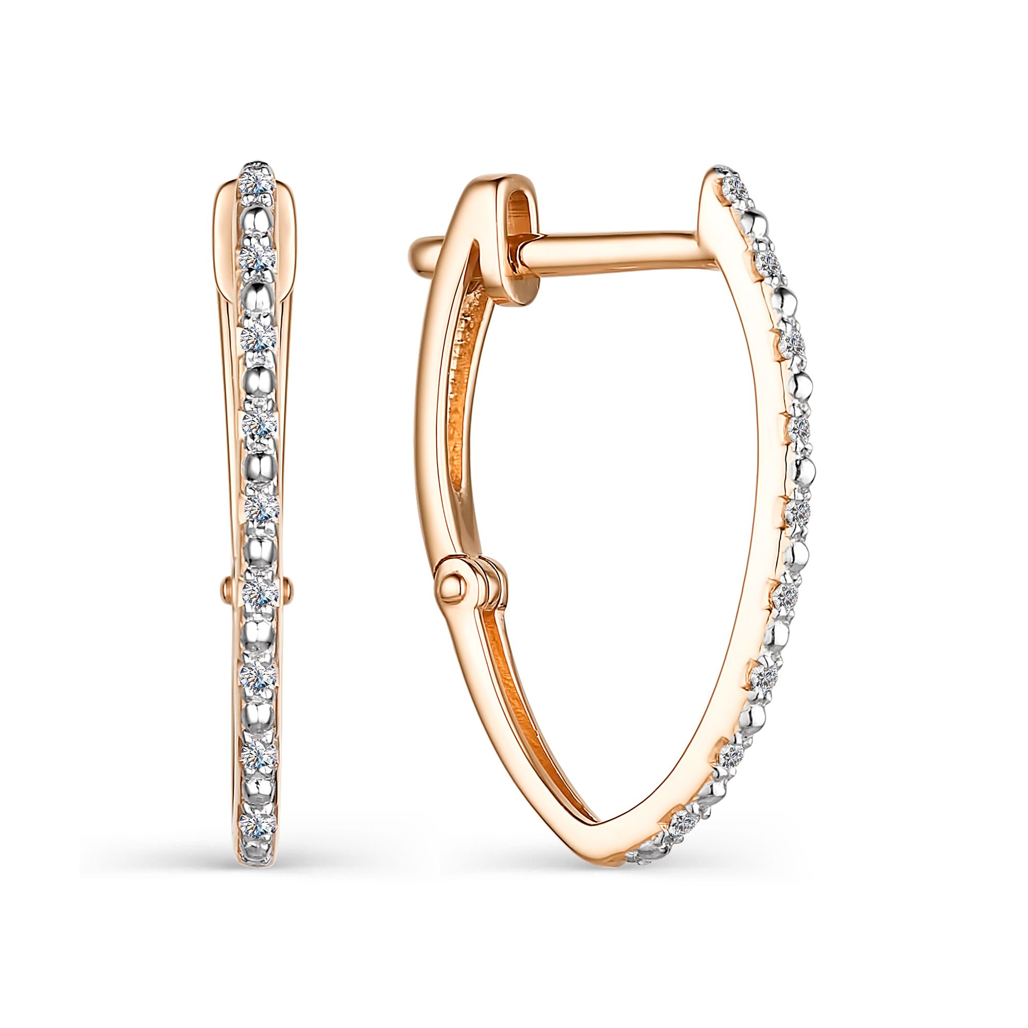

Серьги из красного золота с бриллиантом АЛЬКОР 24103-100, 24103-100