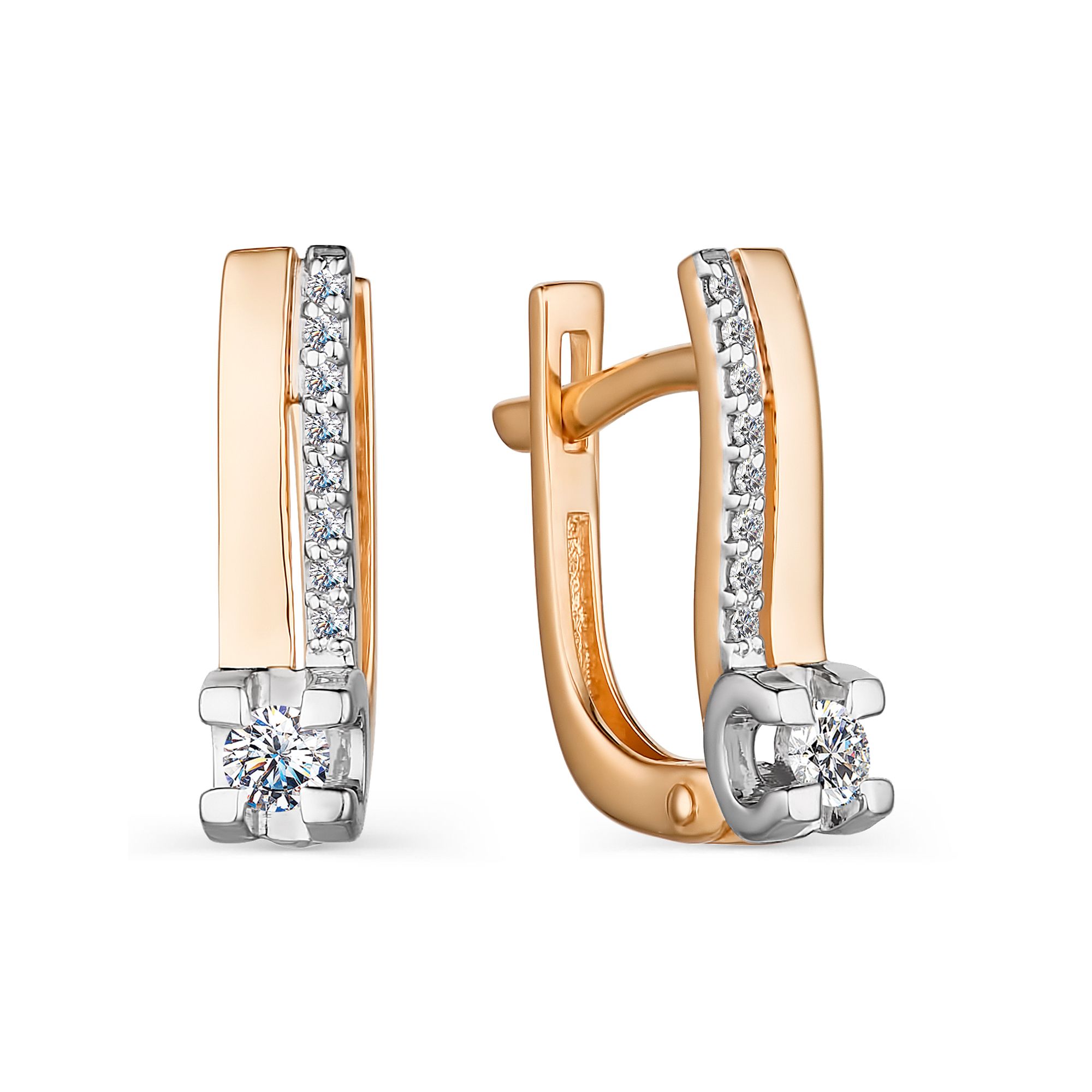 

Серьги из красного золота с бриллиантом АЛЬКОР 23923-100, 23923-100