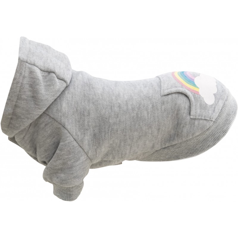 Толстовка для собак Trixie Rainbow Falls, унисекс, серый, S, длина спины 33 см