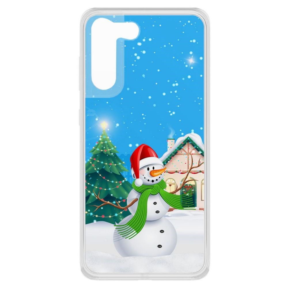 фото Чехол-накладка krutoff clear case снеговик для samsung galaxy s21 fe (g990)