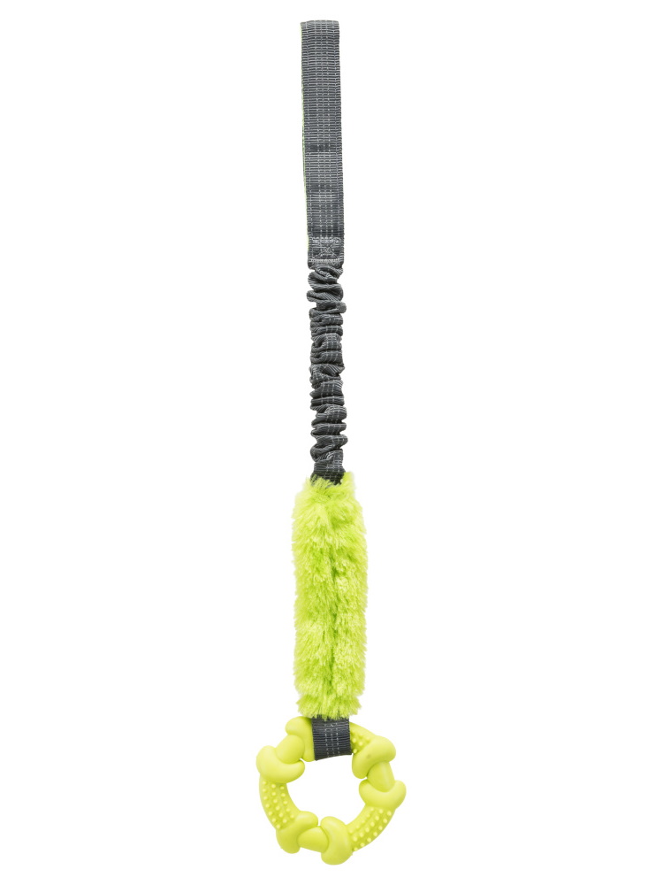 фото Игрушка для собак trixie тpr кольцо на веревке с амортизатором 10 х 56 см, в ассортименте