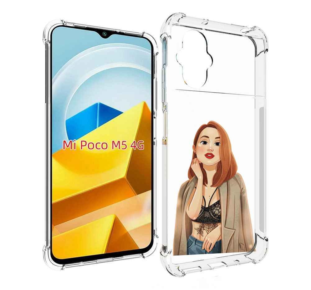 

Чехол Mypads Девушка-В-Кружевном-2 Для Poco M5 Про, Прозрачный, Tocco