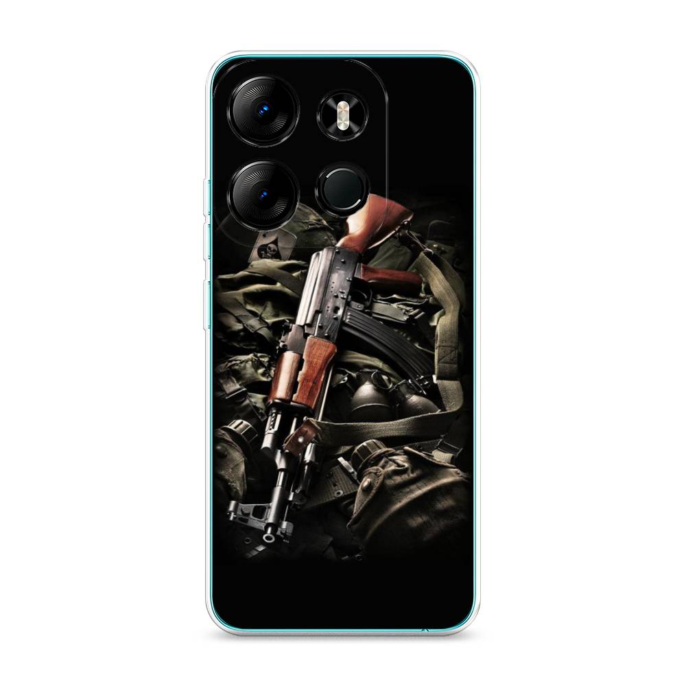 

Чехол Awog на Tecno Pop 7 Pro "Автомат", Черный;коричневый;серый, 303450-5