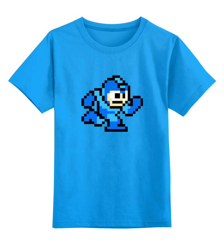 

Детская футболка классическая Printio Mega man, р. 164, Голубой, 0000000702616
