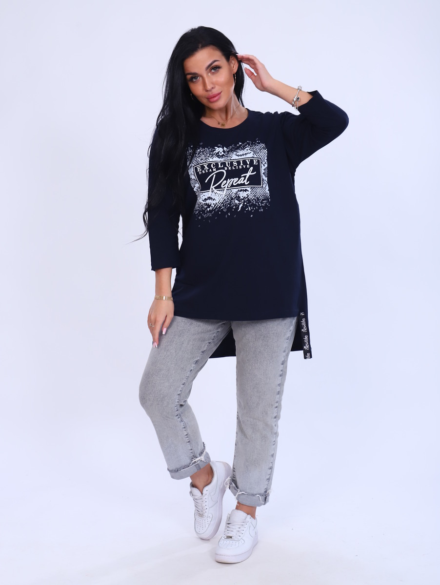 

Туника женская New Life jersey 7164 синияя 50 RU, 7164