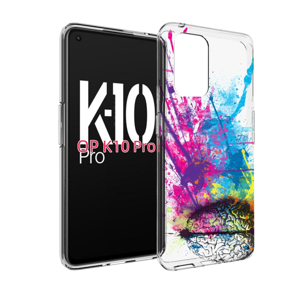 

Чехол MyPads яркий красочный мозг для OPPO K10 Pro, Прозрачный, Tocco