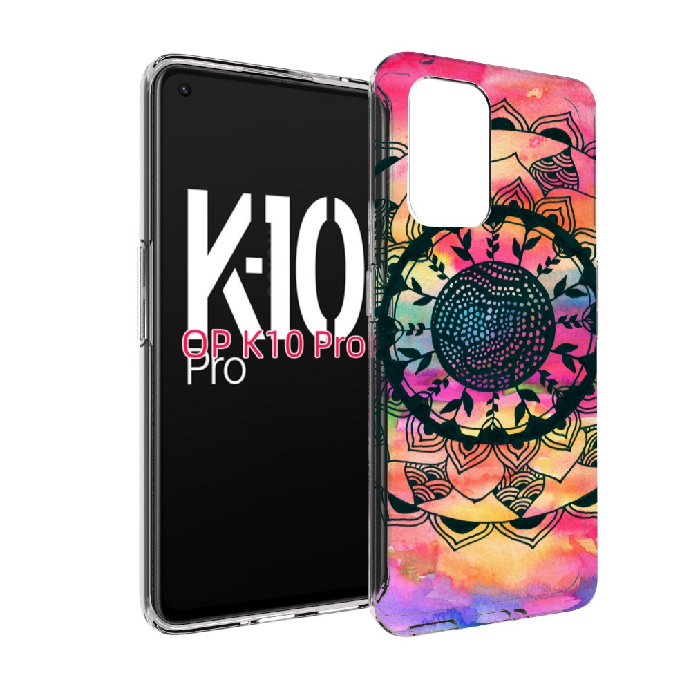 

Чехол MyPads яркая абстракция круглый цветок для OPPO K10 Pro, Прозрачный, Tocco