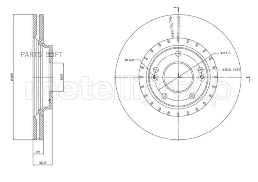 METELLI 231818C Тормозной диск 1шт 15720₽