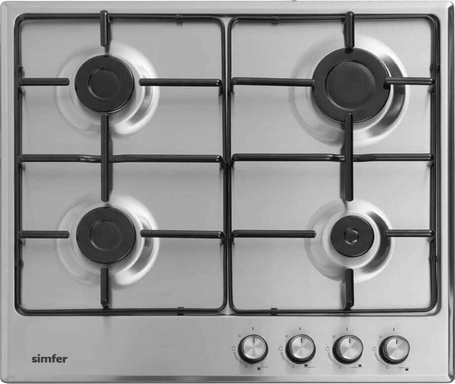 

Встраиваемая варочная панель газовая Simfer H60V40M500 серебристый, H60V40M500