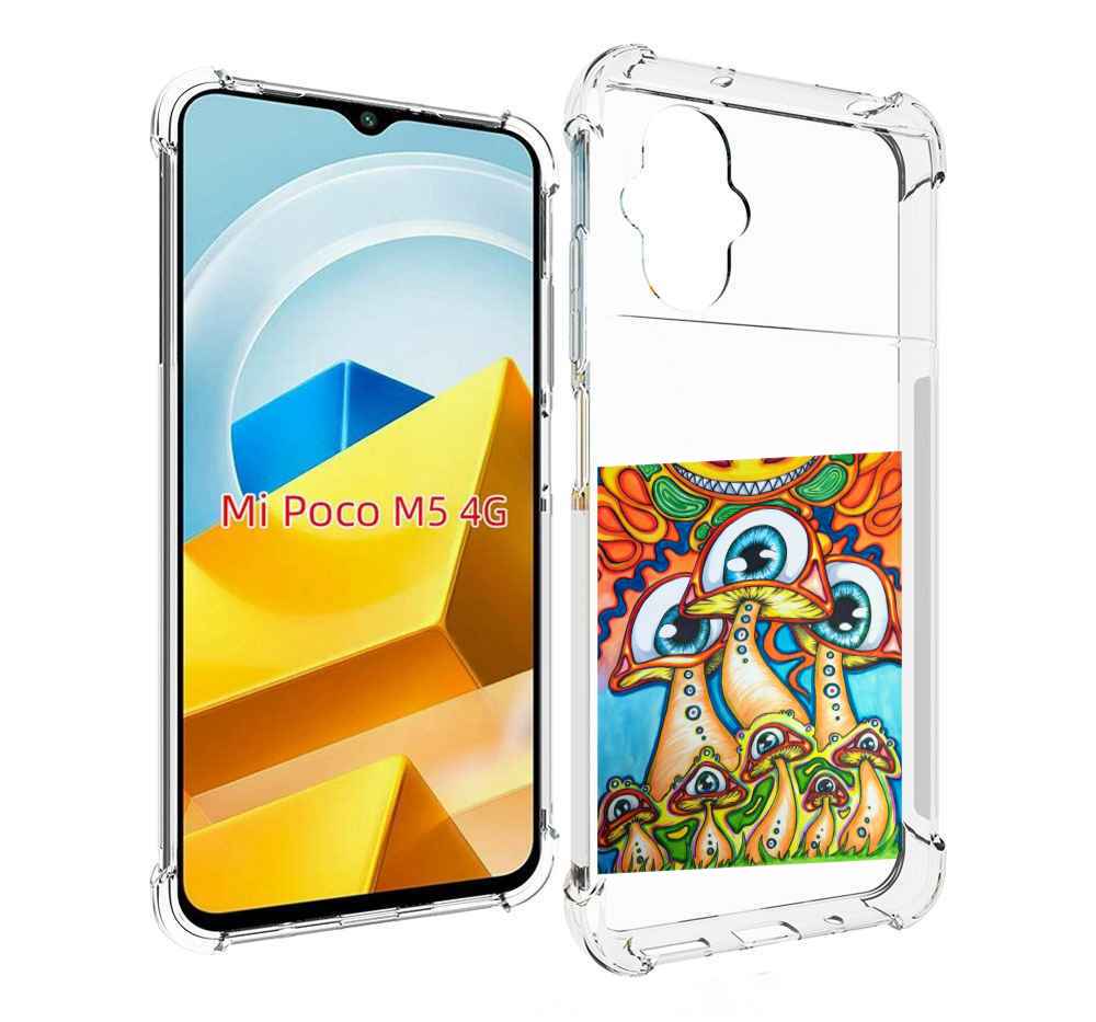 

Чехол Mypads Грибы С Глазами Для Poco M5 Противоуд, Прозрачный, Tocco