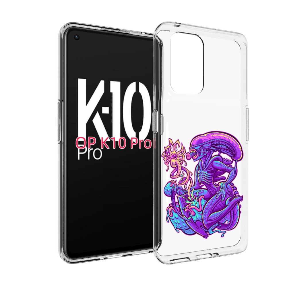 

Чехол MyPads чужой фиолетовый цвет для OPPO K10 Pro, Прозрачный, Tocco