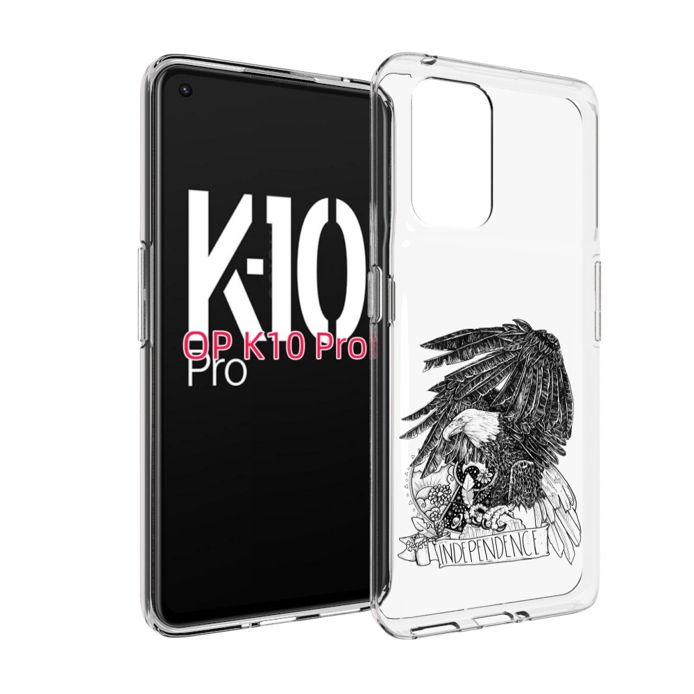 

Чехол MyPads черно белый сокол для OPPO K10 Pro, Прозрачный, Tocco