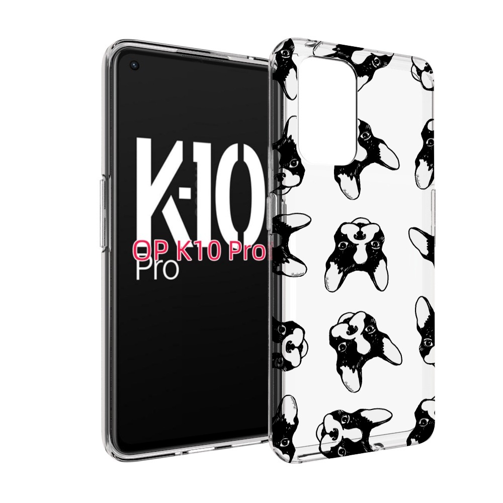 

Чехол MyPads черно белые собачки для OPPO K10 Pro, Прозрачный, Tocco
