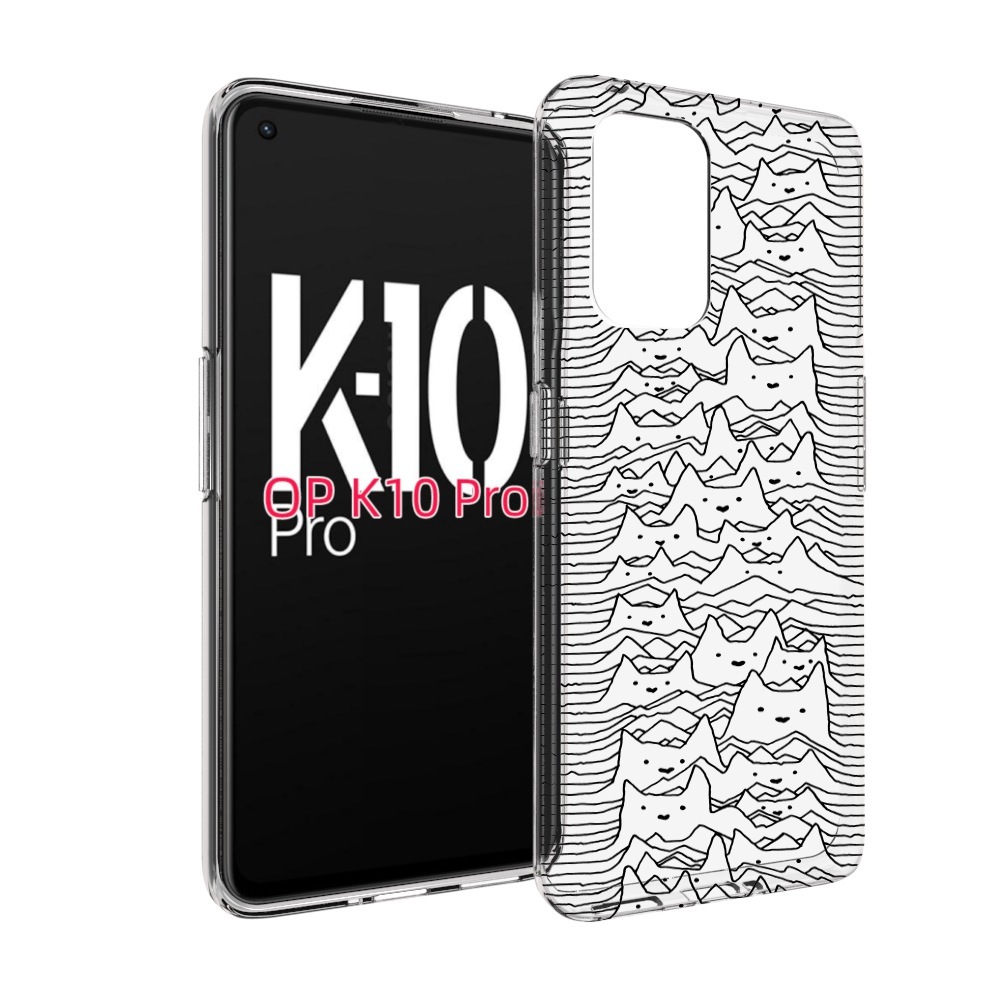 

Чехол MyPads черно белые коты 3D для OPPO K10 Pro, Прозрачный, Tocco