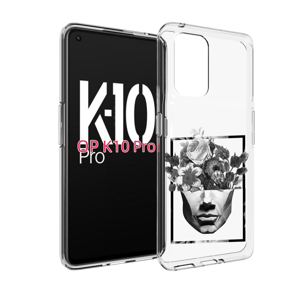 

Чехол MyPads черно белая ваза в абстракции для OPPO K10 Pro, Прозрачный, Tocco