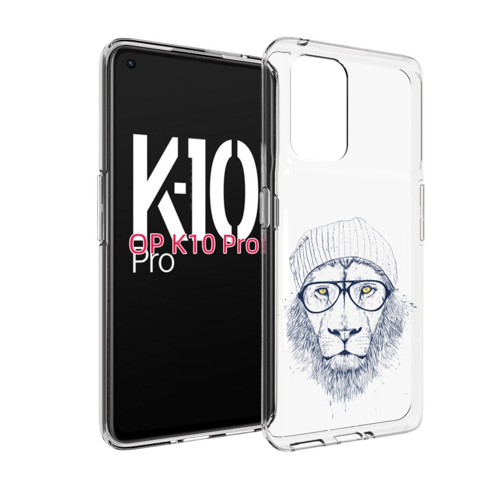 

Чехол MyPads хиппи лев для OPPO K10 Pro, Прозрачный, Tocco
