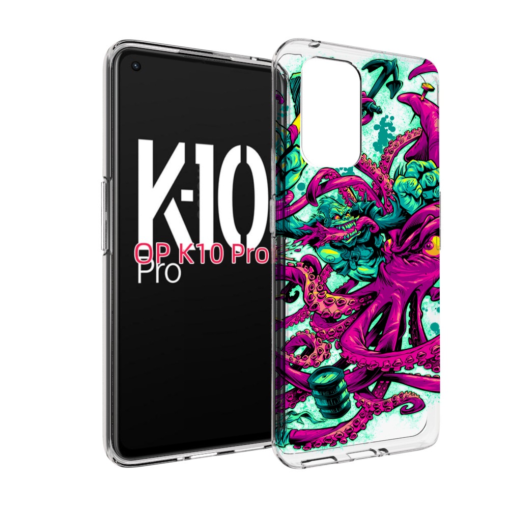 

Чехол MyPads фиолетовый кракен для OPPO K10 Pro, Прозрачный, Tocco