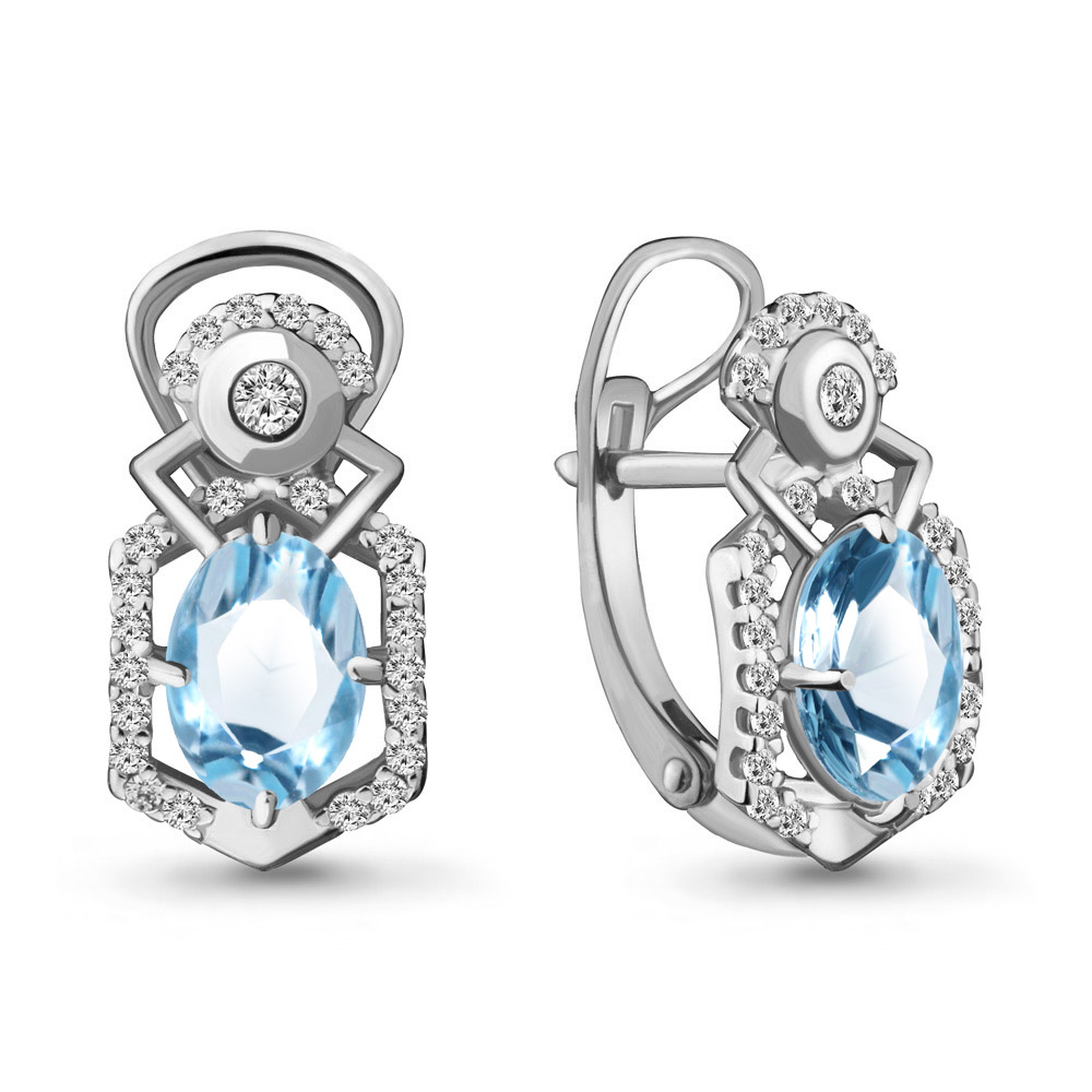 

Серьги из серебра с топазом Aquamarine 4457205А_925_р, 4457205А_925_р