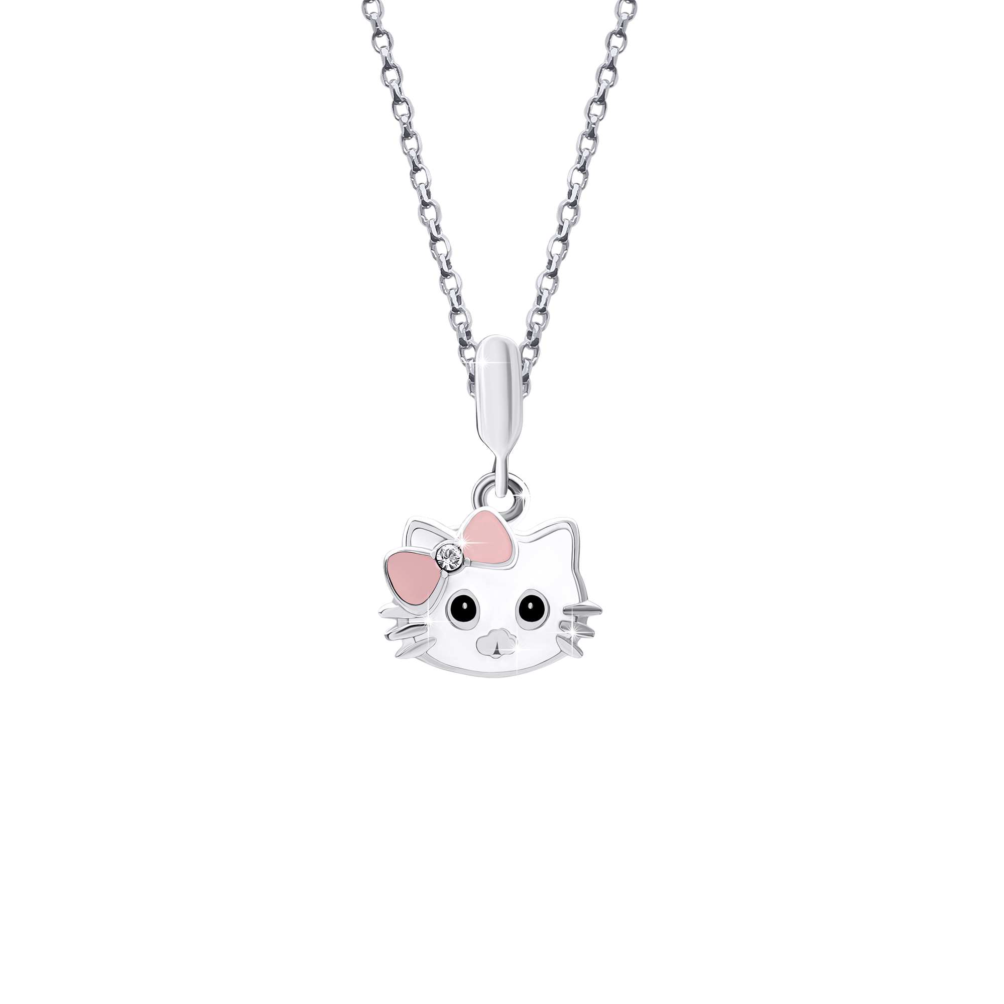 

Кулон детский Uma&Umi Кити-котик из серебра розовый, Кити-котик