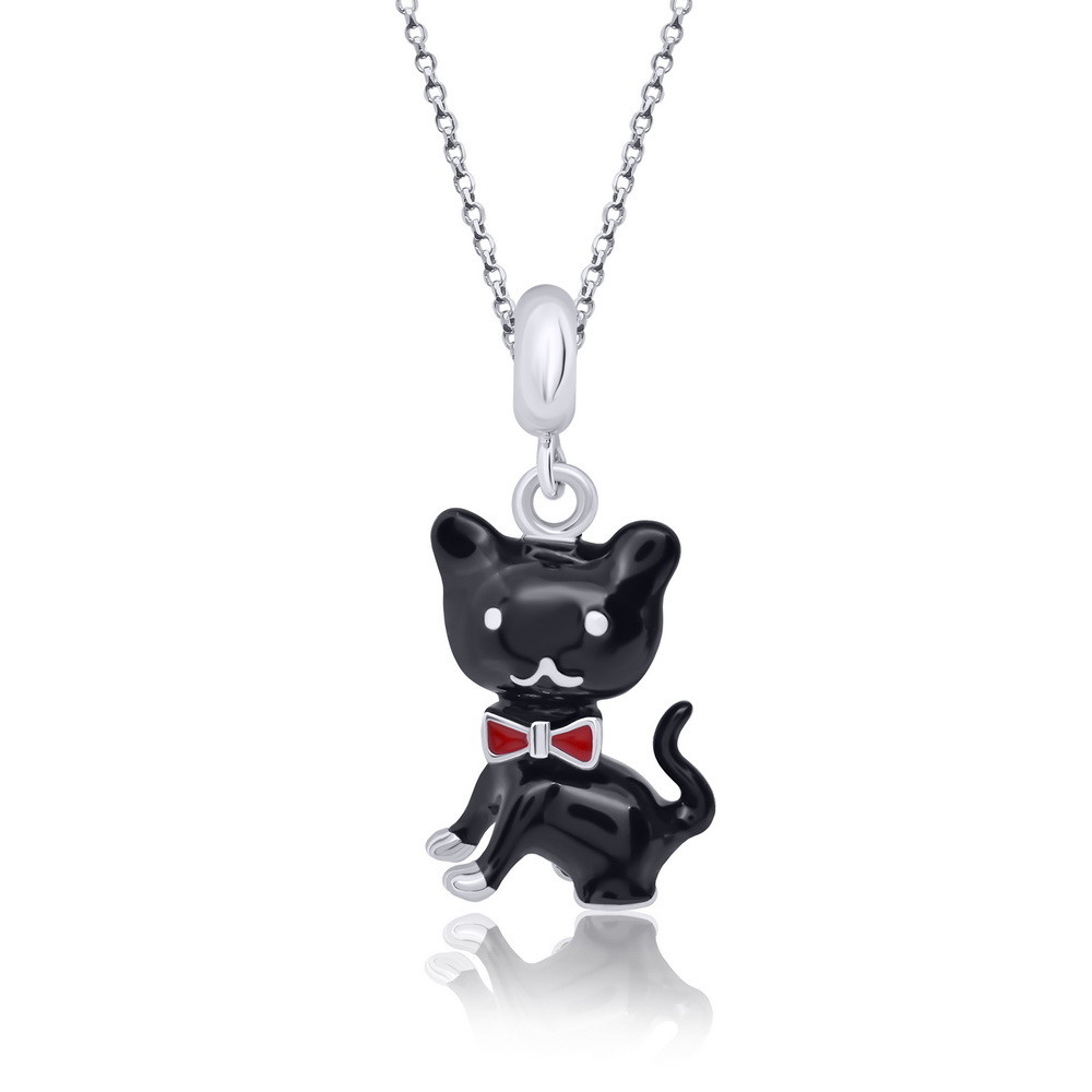 

Кулон детский Uma&Umi Котик из серебра черный, Котик