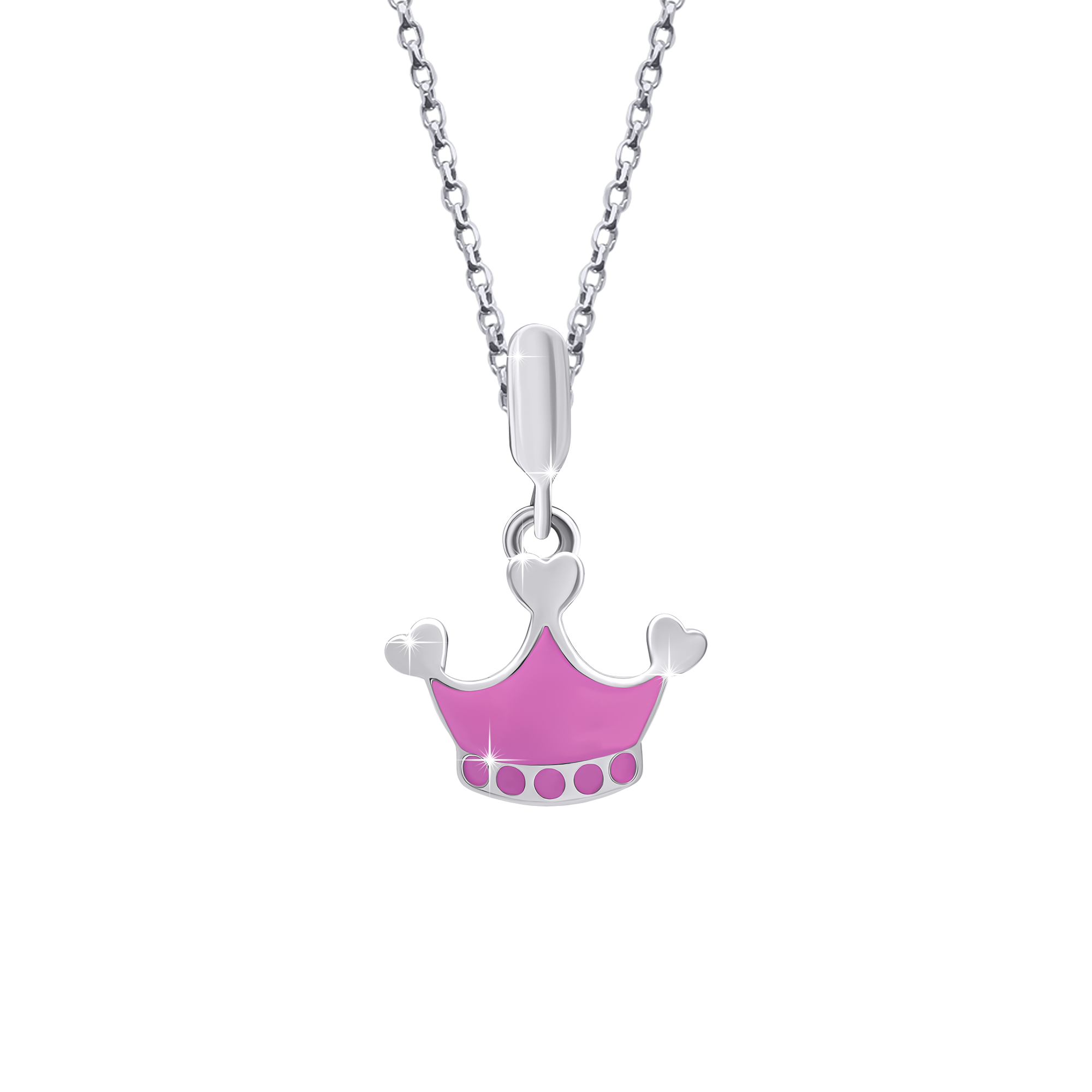 

Кулон детский Uma&Umi Корона из серебра розовый, Корона