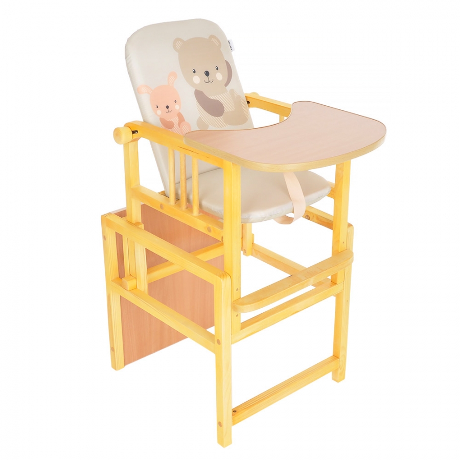 фото Стульчик-стол для кормления (трансформер) bambola с регулируемой спинкой мишка/щенок
