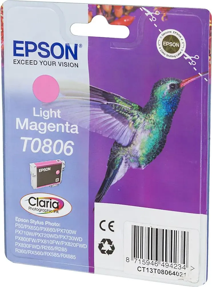 

Картридж Epson C13T08064011, Светло-пурпурный, Light magenta/Светло-пурпурный