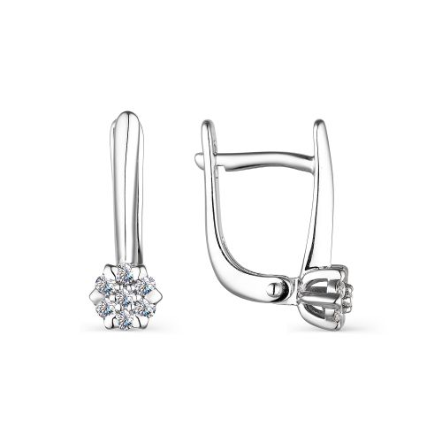 

Серьги из белого золота с бриллиантом АЛЬКОР 23227-200, 23227-200