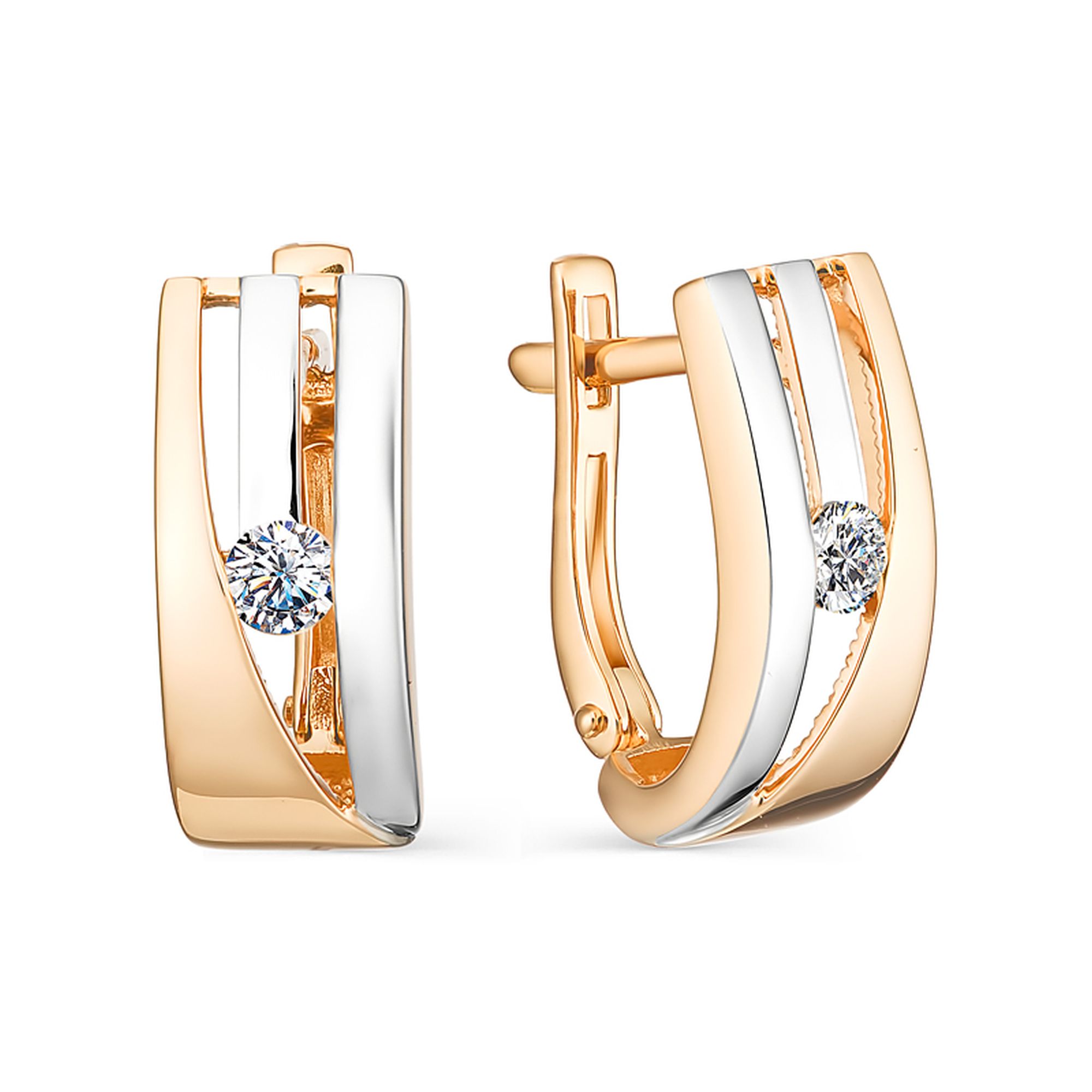 

Серьги из красного золота с бриллиантом АЛЬКОР 23094-100, 23094-100