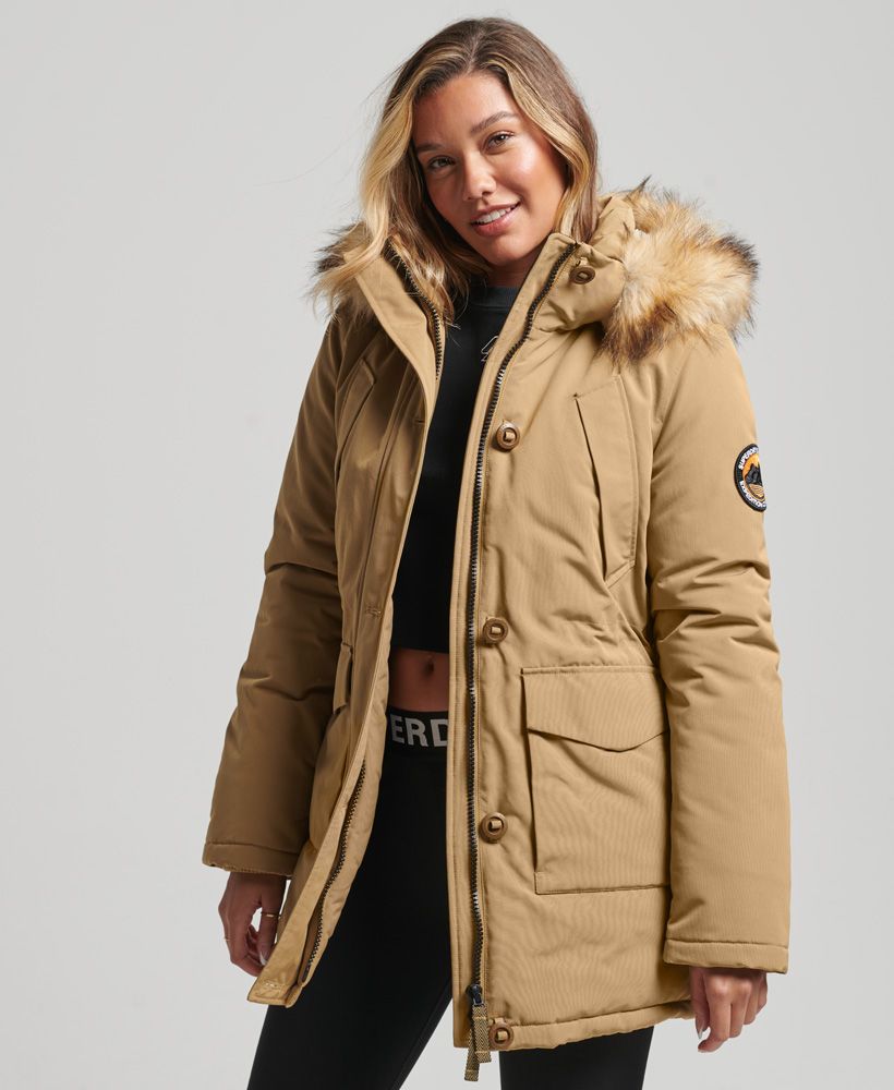 Парка женская Superdry EVEREST PARKA бежевая 8 UK