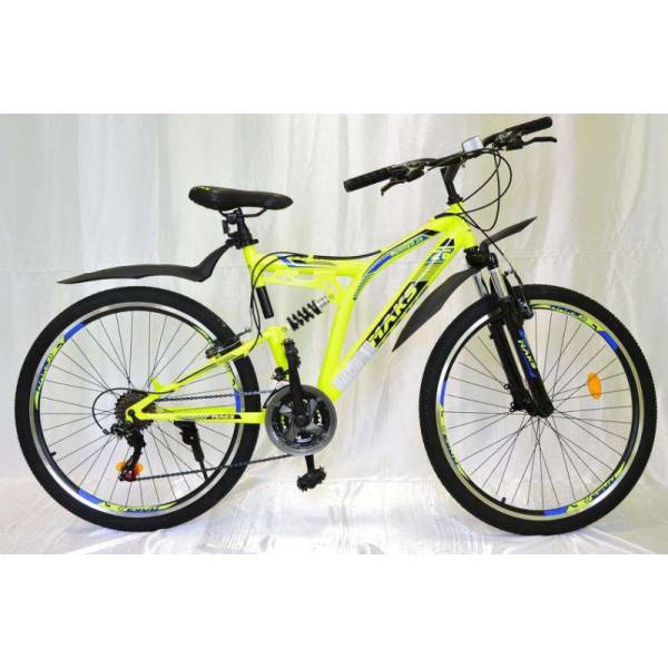 фото Велосипед 24" maks runner md (двухподвес) (21-ск.) (рама 16) желтый