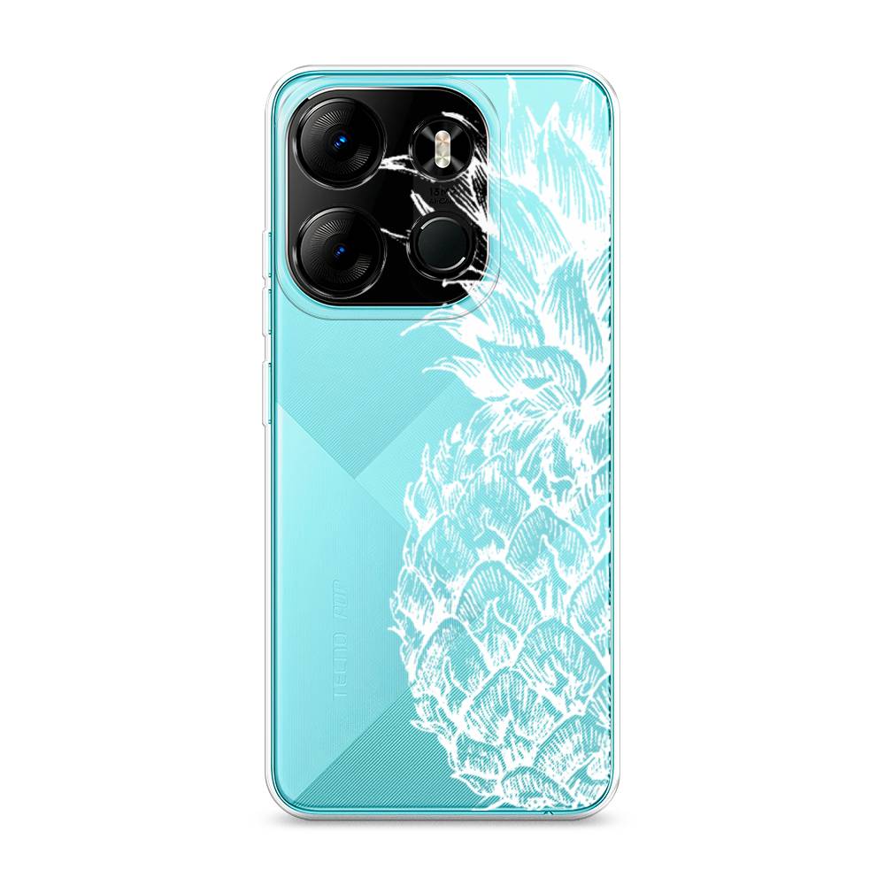 

Чехол Awog на Tecno Pop 7 Pro "Ананас графика белая", Белый, 303450-10
