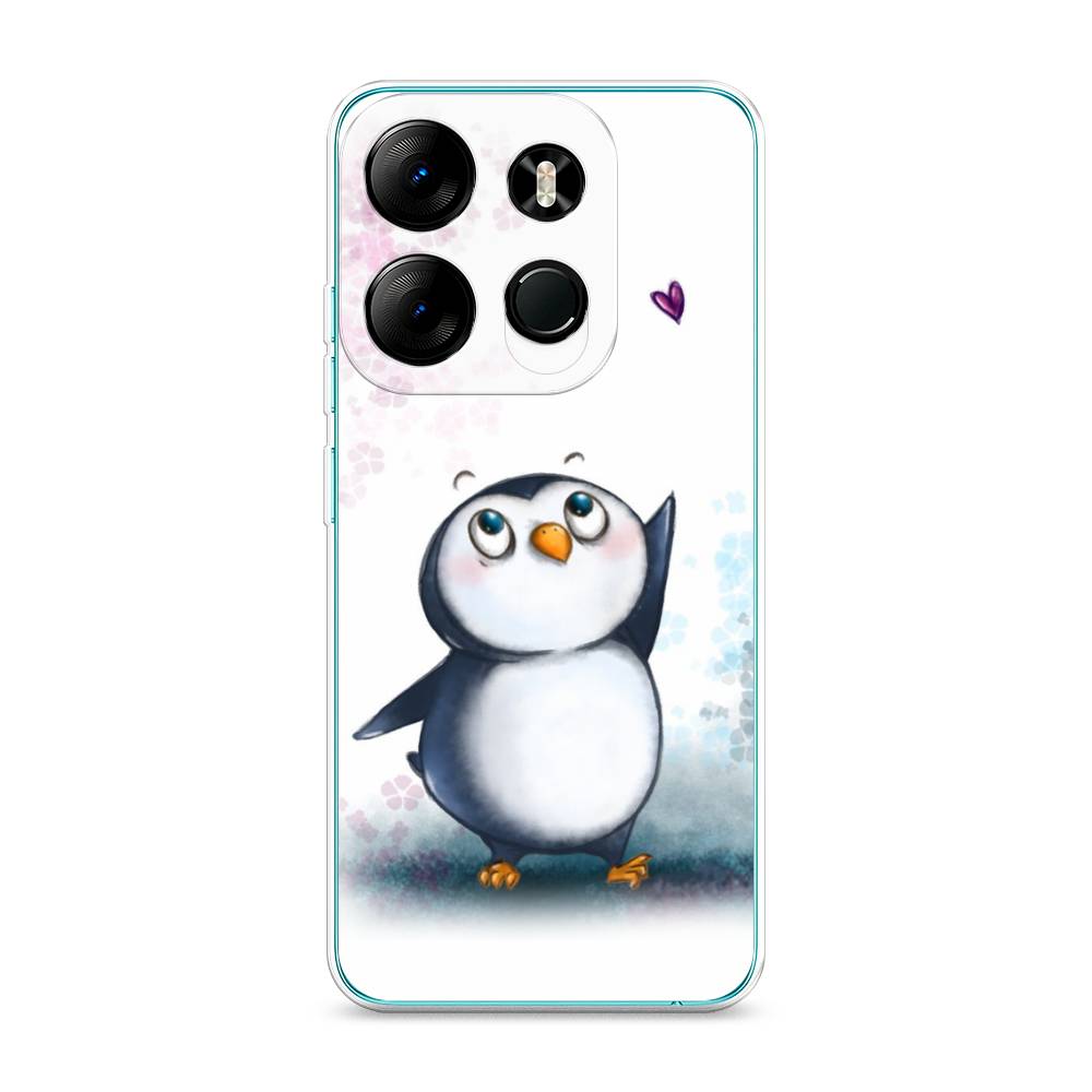 

Чехол Awog на Tecno Pop 7 Pro "Пингвин и сердечко", Белый, 303450-1