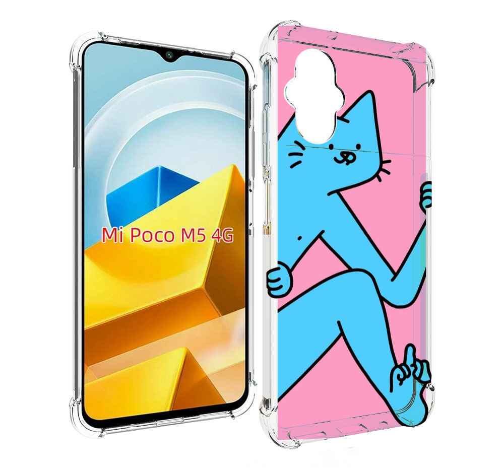

Чехол MyPads Tocco для Xiaomi M5 голубой кот в дверце, Прозрачный, Tocco