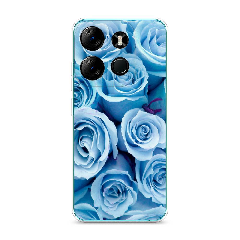 

Чехол Awog на Tecno Pop 7 Pro "Лазурные розы", Голубой, 303450-8