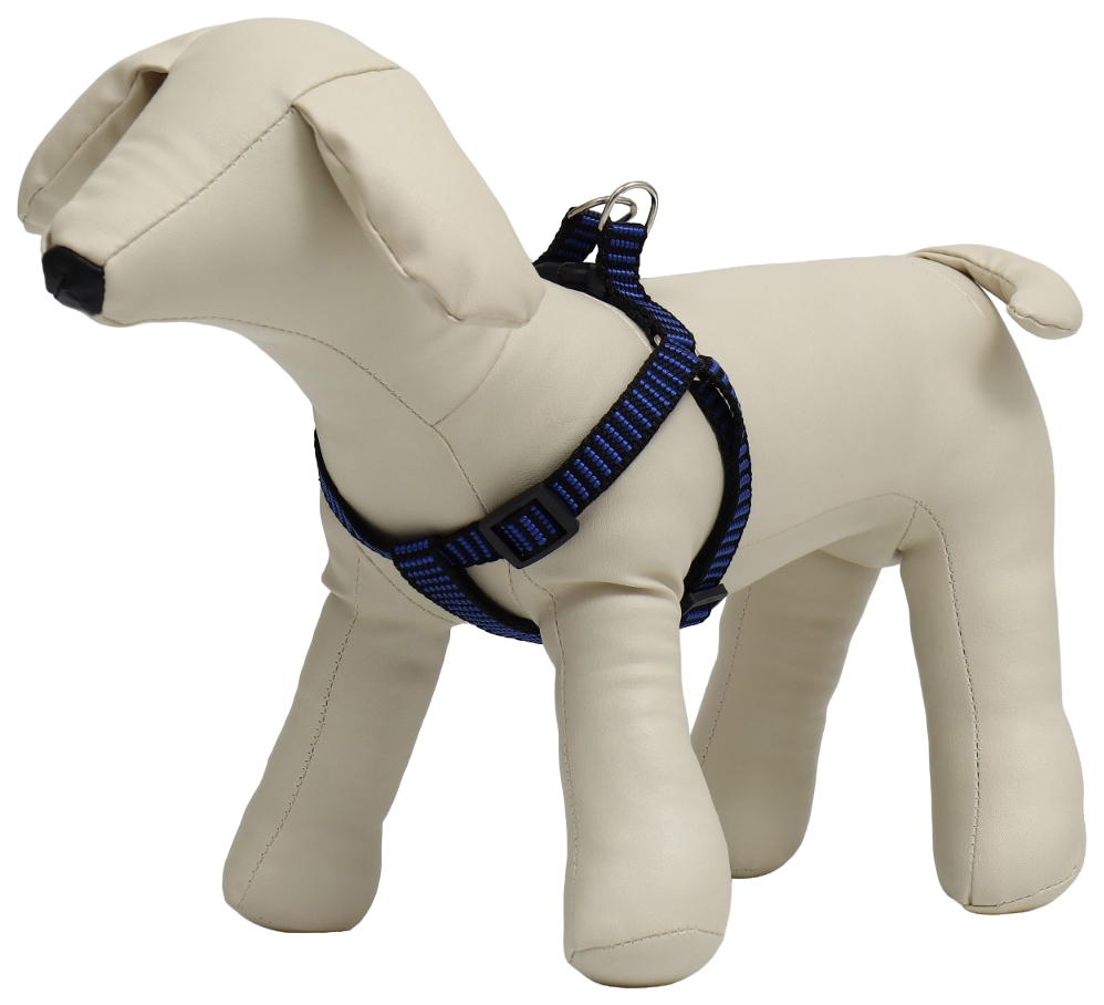 

Шлейка для собак Пижон рельефная, сине-черная, обхват груди 36-49 см, Синий;черный