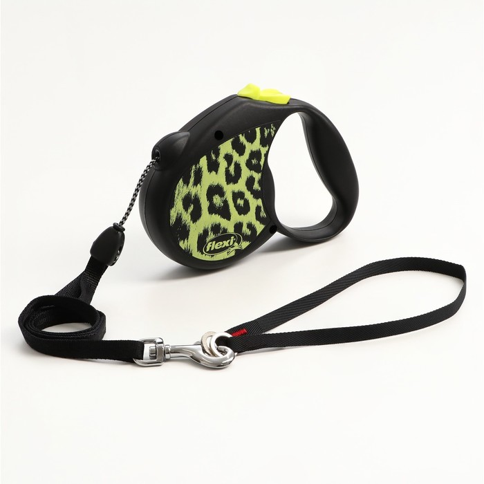 

Рулетка Flexi Safari M (до 20 кг) 5 м трос, желтый леопард (yellow Leopard)