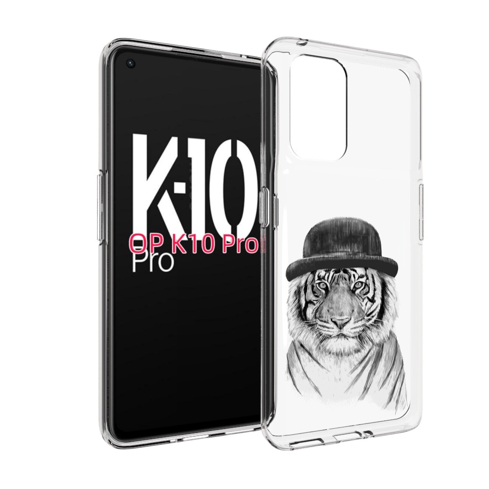 

Чехол MyPads тигр британец для OPPO K10 Pro, Прозрачный, Tocco